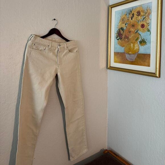 Vintage cream tan levis 501 straight fit jeans 32 - Picture 1 of 7